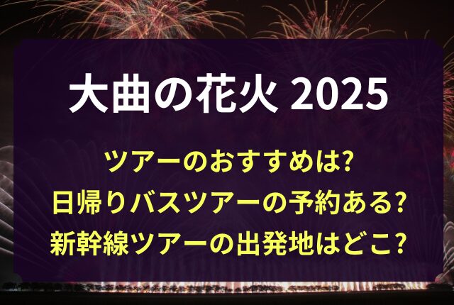 大曲花火 ツアー おすすめ