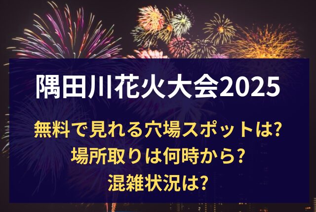 隅田川花火大会 穴場