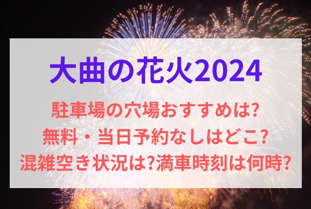 大曲花火 駐車場 穴場