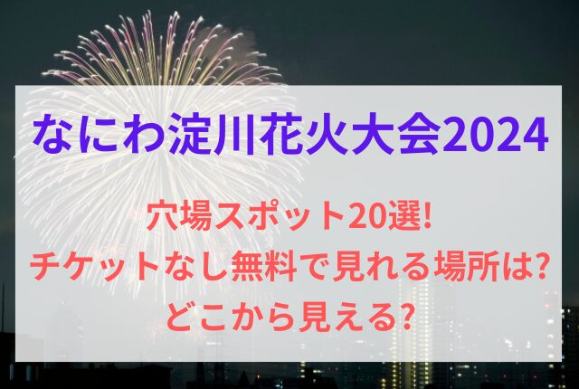 なにわ淀川花火大会 2024 穴場