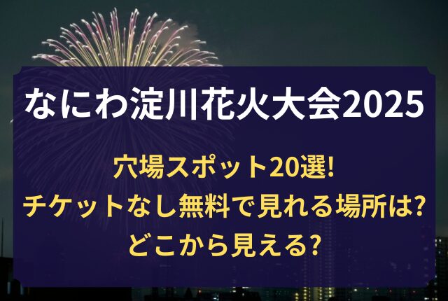 なにわ淀川花火大会 2025 穴場
