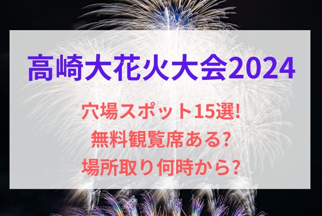 高崎花火大会 穴場