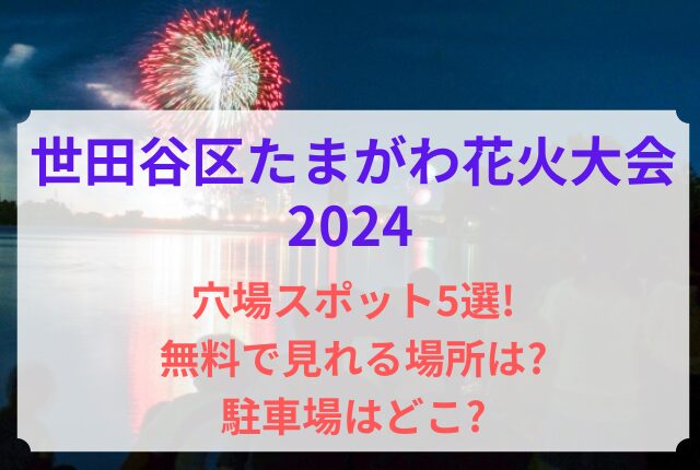 世田谷区たまがわ花火大会 穴場スポット