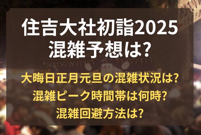 住吉大社 初詣 混雑